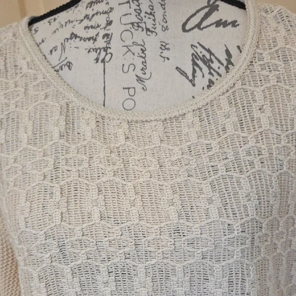 Chico's Boho Style Cream Lace Blouse with Fringe And Lace - Picture 5 of 12